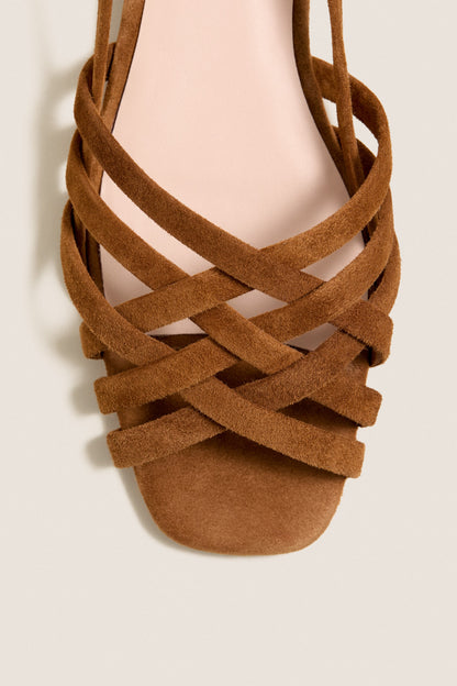 Cacao Suede Shelly Sandals