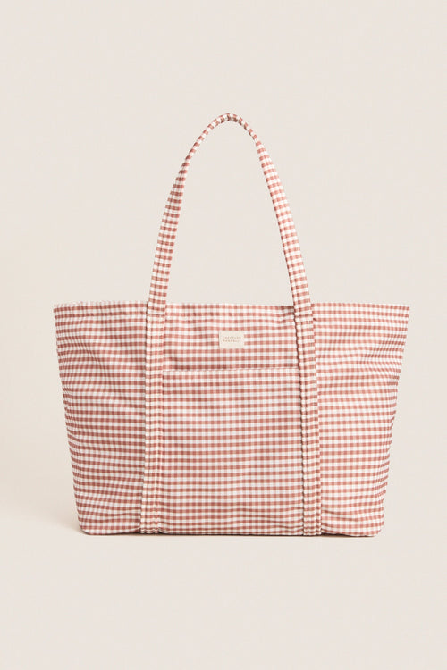 Brown Gingham Dina Tote