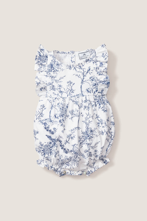 Children's White Timeless Toile Ruffled Romper