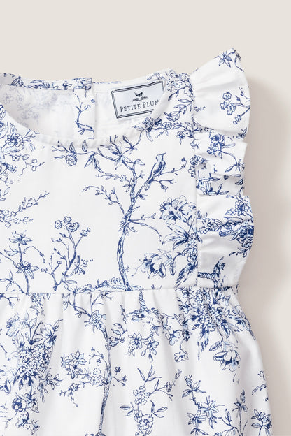 Children's White Timeless Toile Ruffled Romper