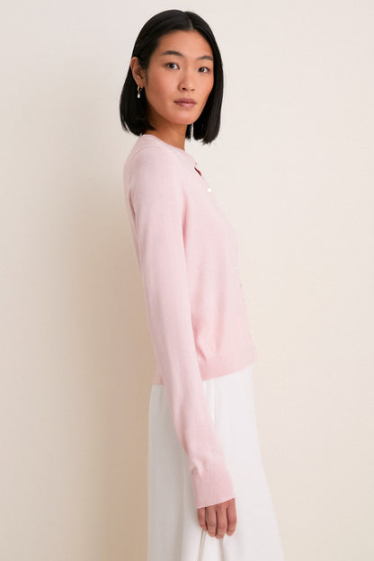 Blush Cashmere Silk Spencer Cardigan