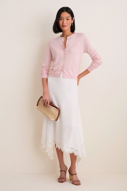 Blush Cashmere Silk Spencer Cardigan