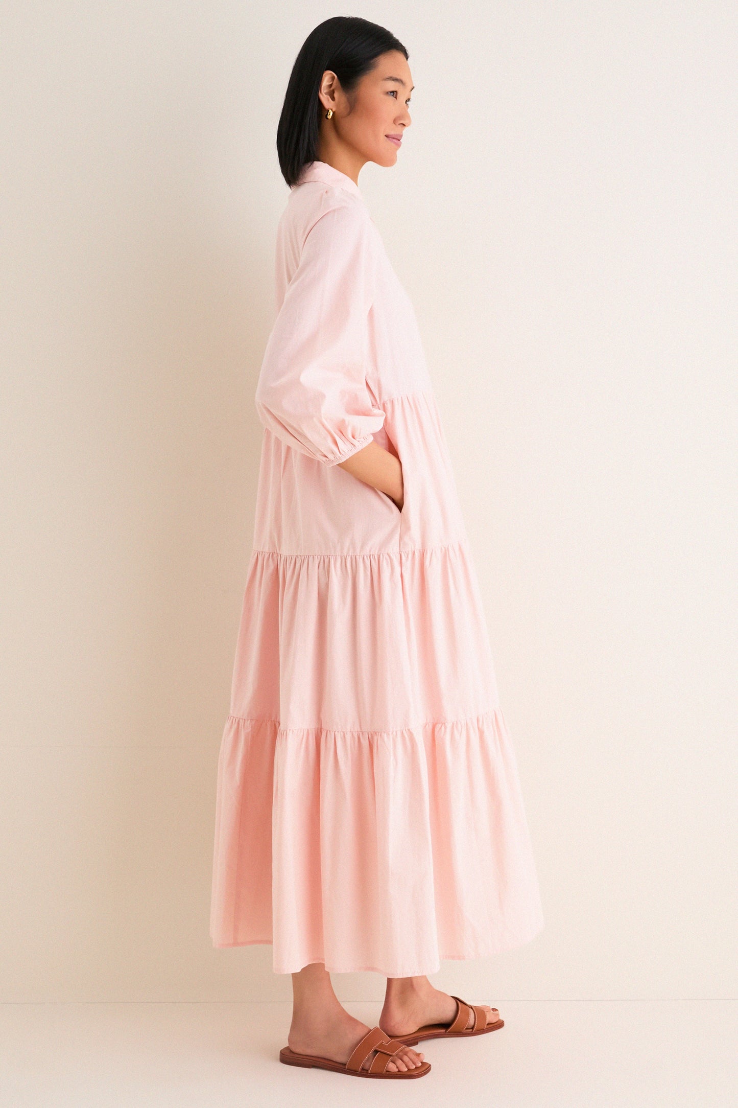 Blush Pink Cotton Mabel Maxi Dress