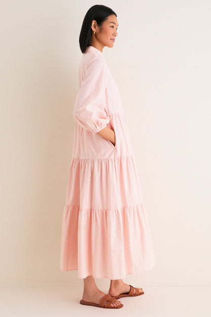 Blush Pink Cotton Mabel Maxi Dress