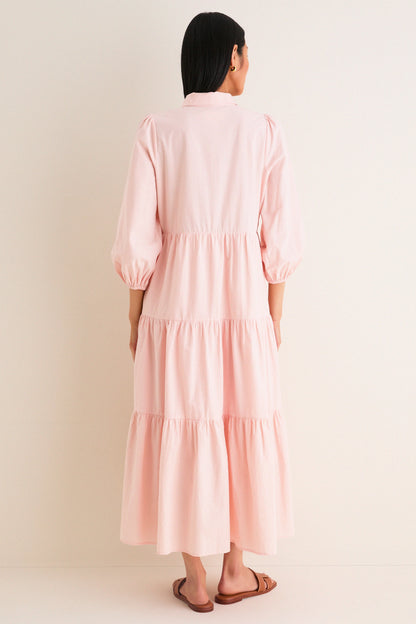 Blush Pink Cotton Mabel Maxi Dress