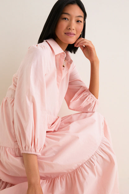 Blush Pink Cotton Mabel Maxi Dress