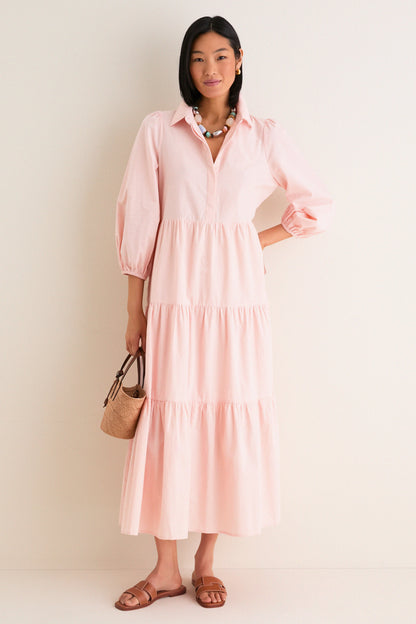 Blush Pink Cotton Mabel Maxi Dress