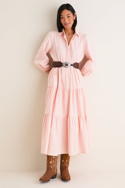 Blush Pink Cotton Mabel Maxi Dress