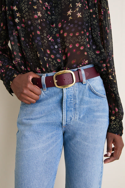 Burgundy Dara Buckle Belt