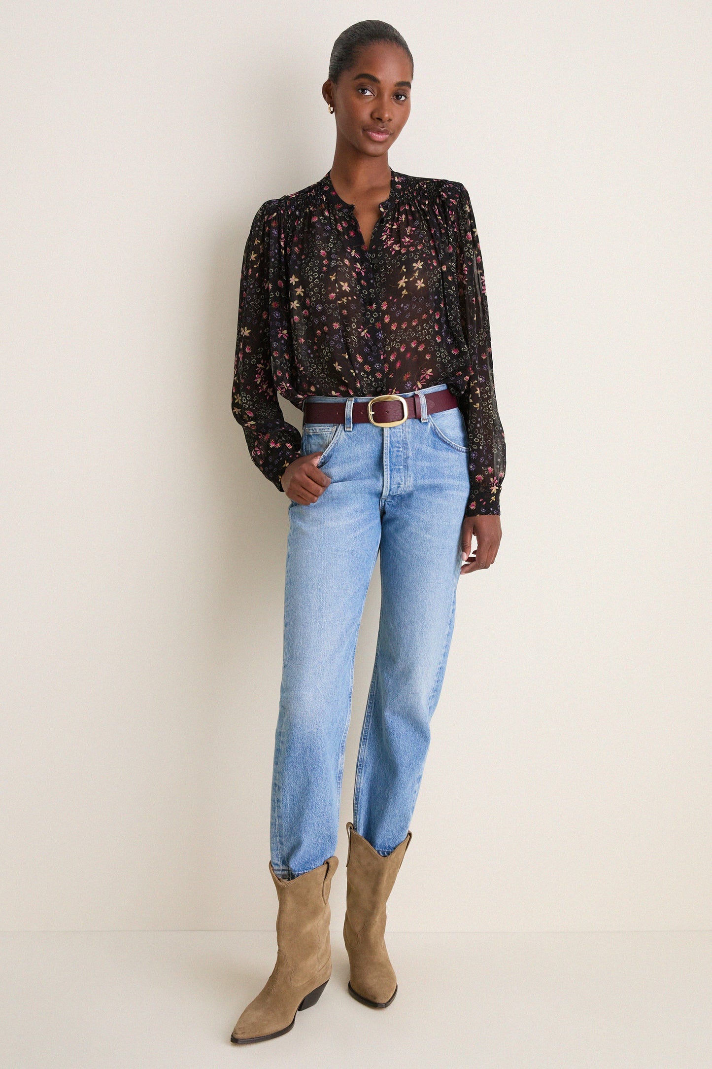 Burgundy Dara Buckle Belt