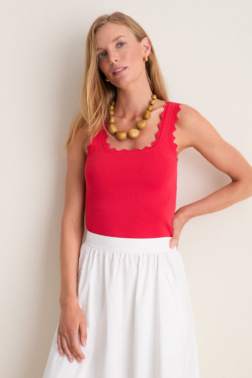 Cherry Ric Rac Compression Tank