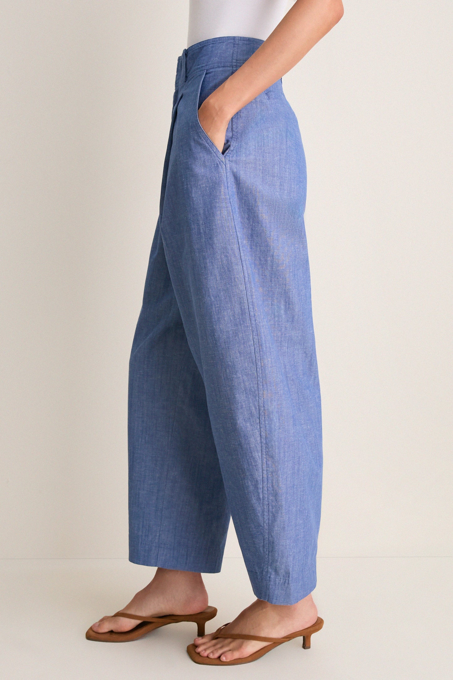Chambray Bari Crop Trouser