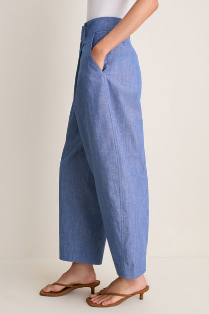 Chambray Bari Crop Trouser