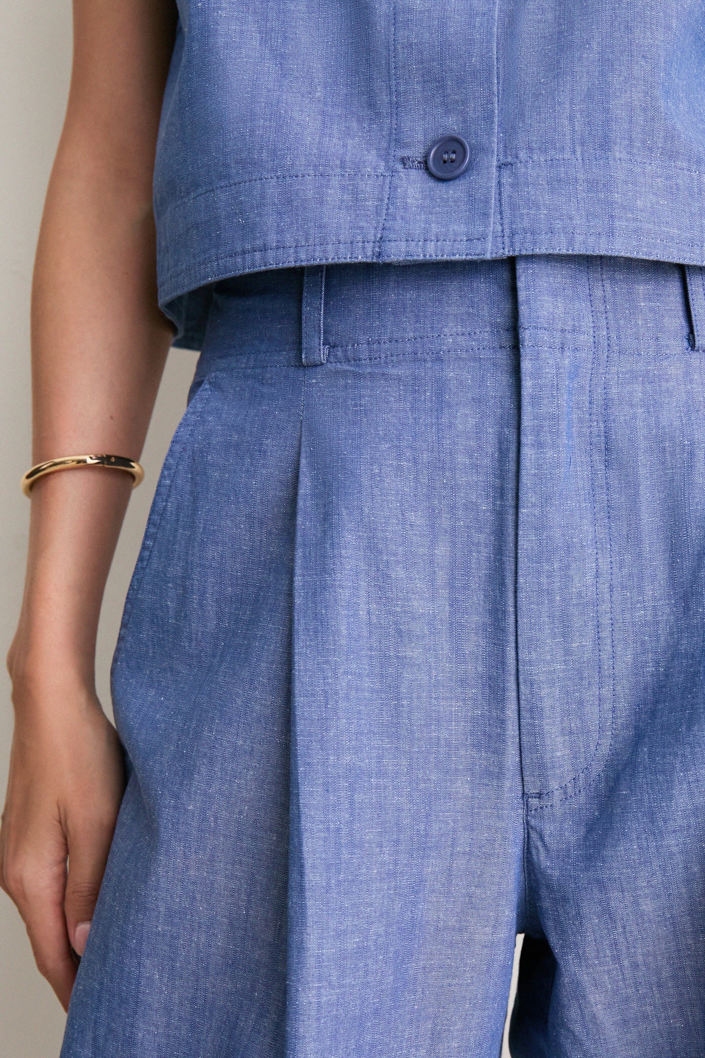 Chambray Bari Crop Trouser
