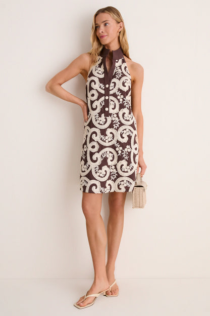 Cafe Scroll Embroidered Jagger Mini Dress