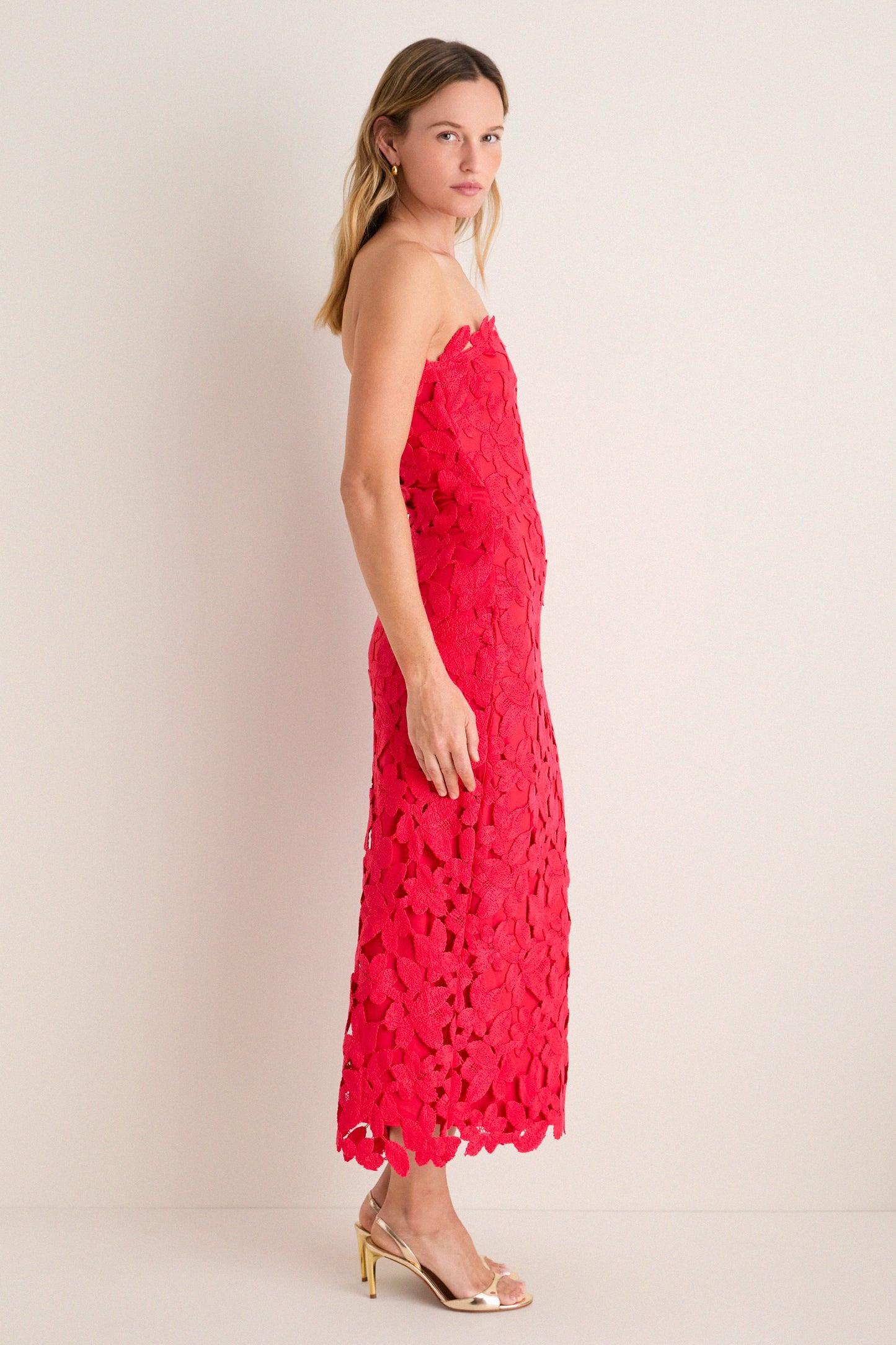 Cherry Red Philomena Midi Dress