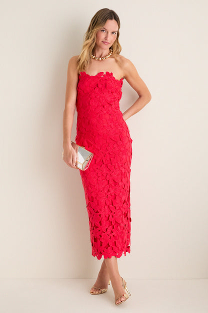 Cherry Red Philomena Midi Dress