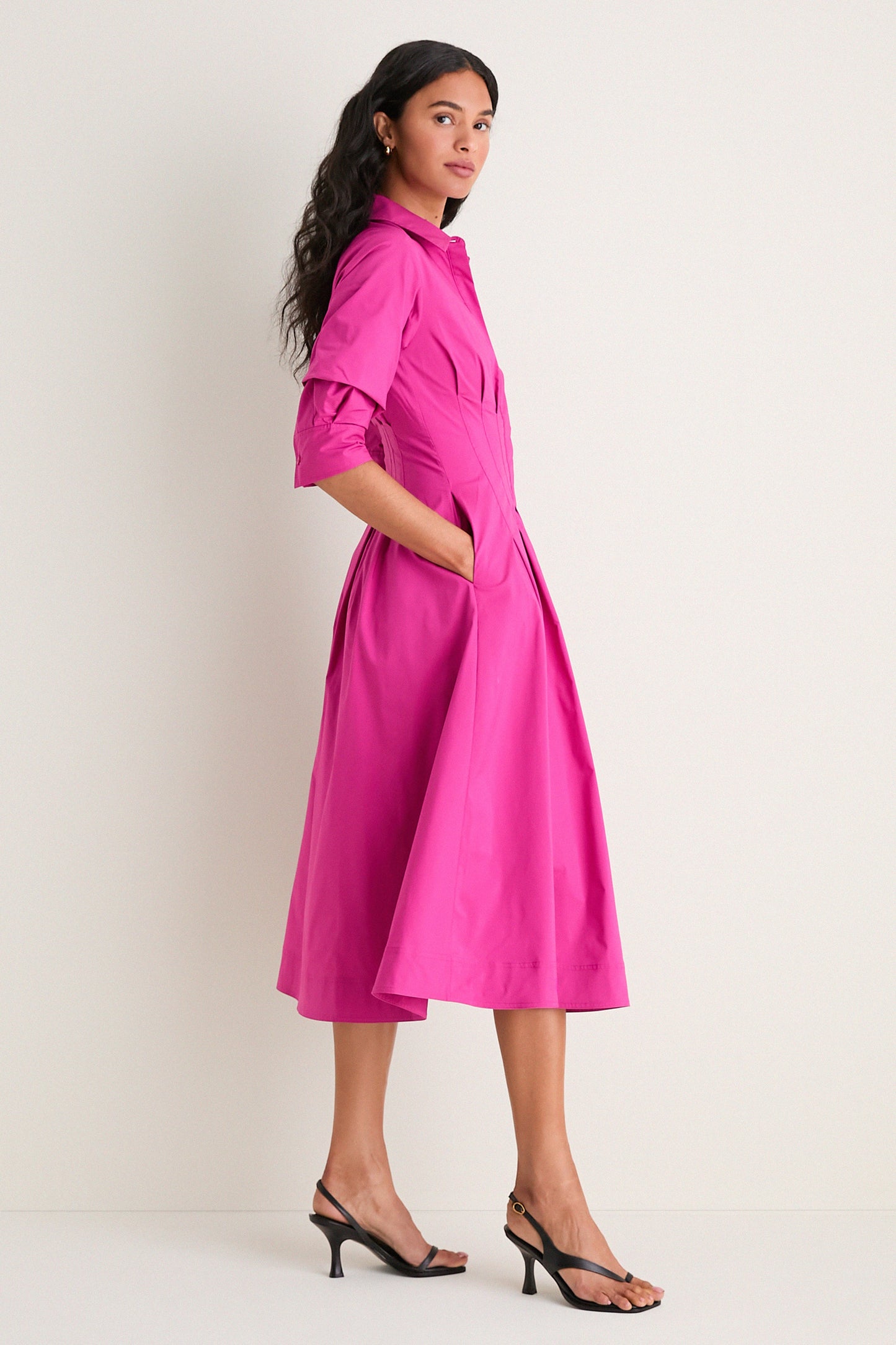 Bougainvillea Jazz Pintuck Midi Dress