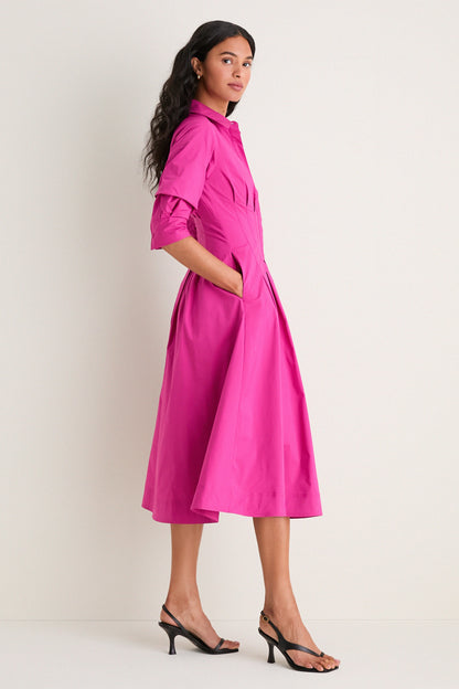 Bougainvillea Jazz Pintuck Midi Dress
