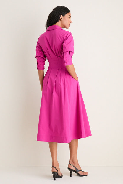 Bougainvillea Jazz Pintuck Midi Dress