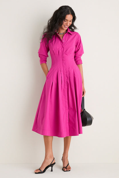 Bougainvillea Jazz Pintuck Midi Dress