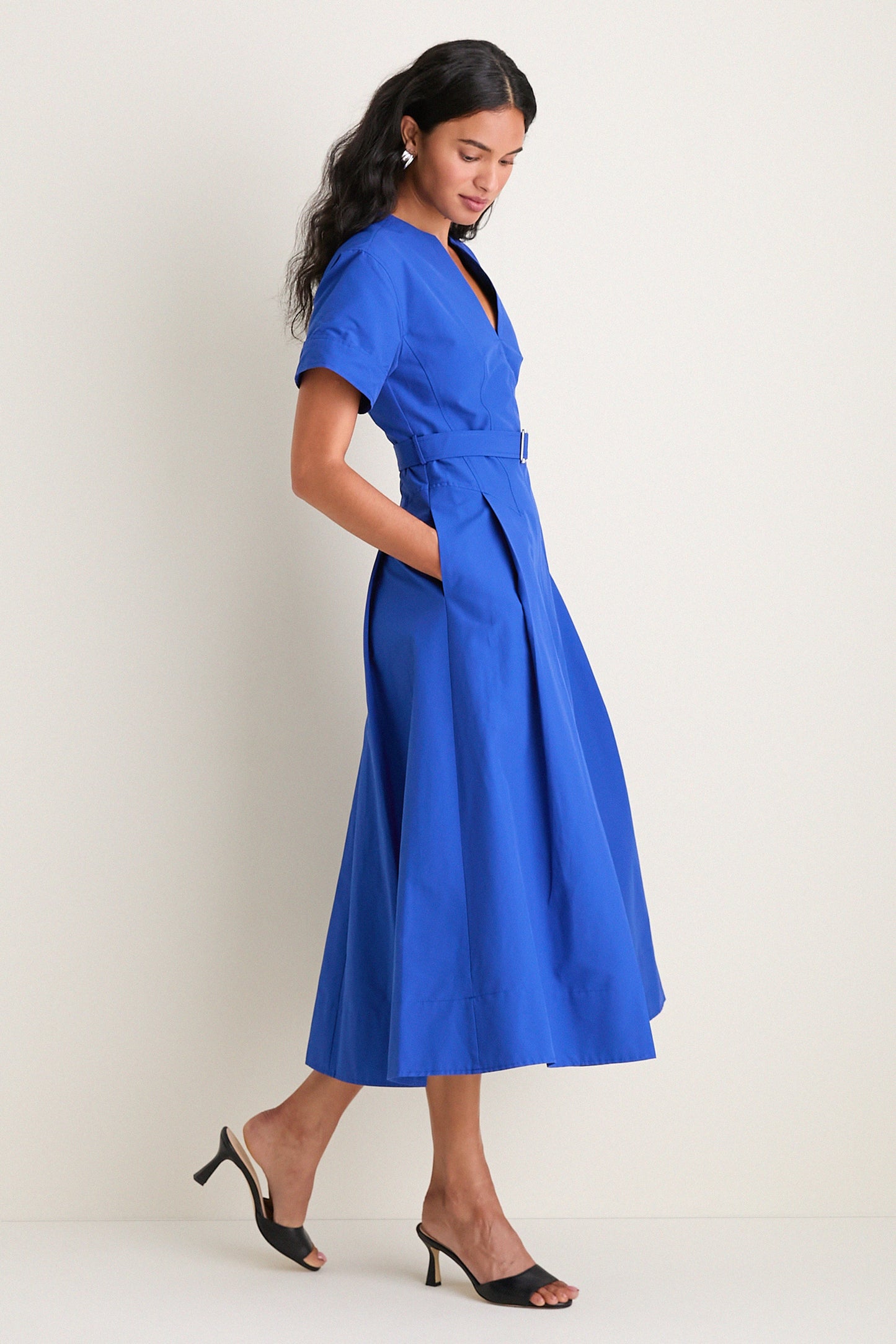 Blueberry Corinne Cotton Midi Dress