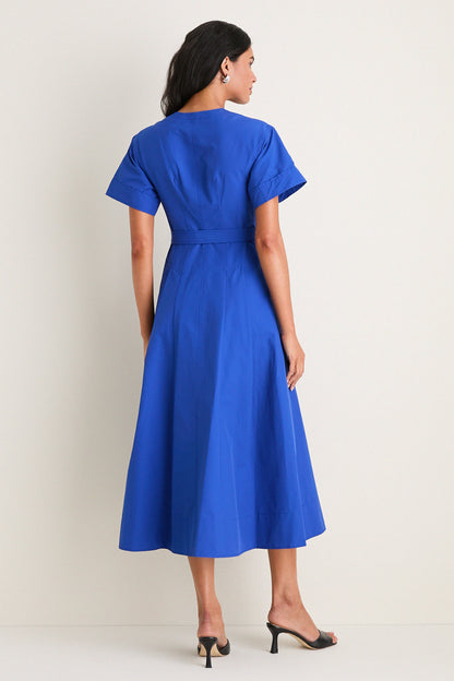 Blueberry Corinne Cotton Midi Dress