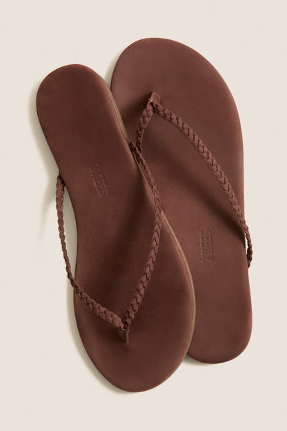 Bourbon Lily Braid Suede Flip Flops