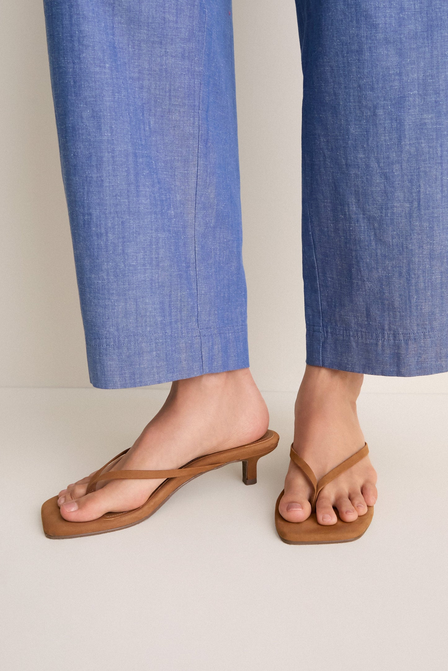 Camel Suede Square Toe Julia Heels