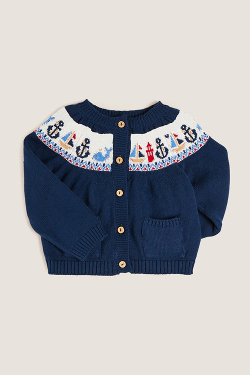 Boat Intarsia Cardigan