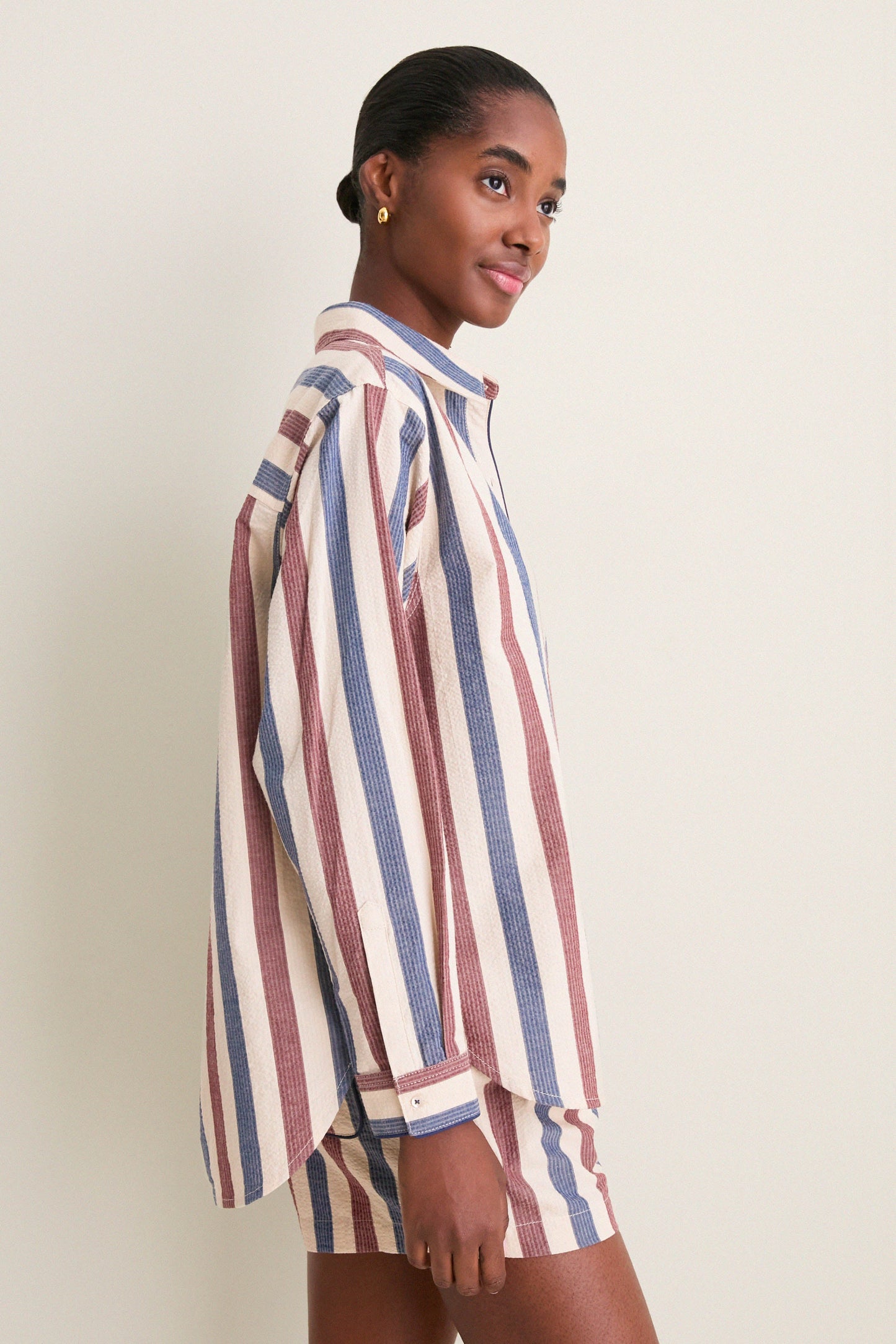 Boardwalk Stripe Seersucker Nadine Button Down