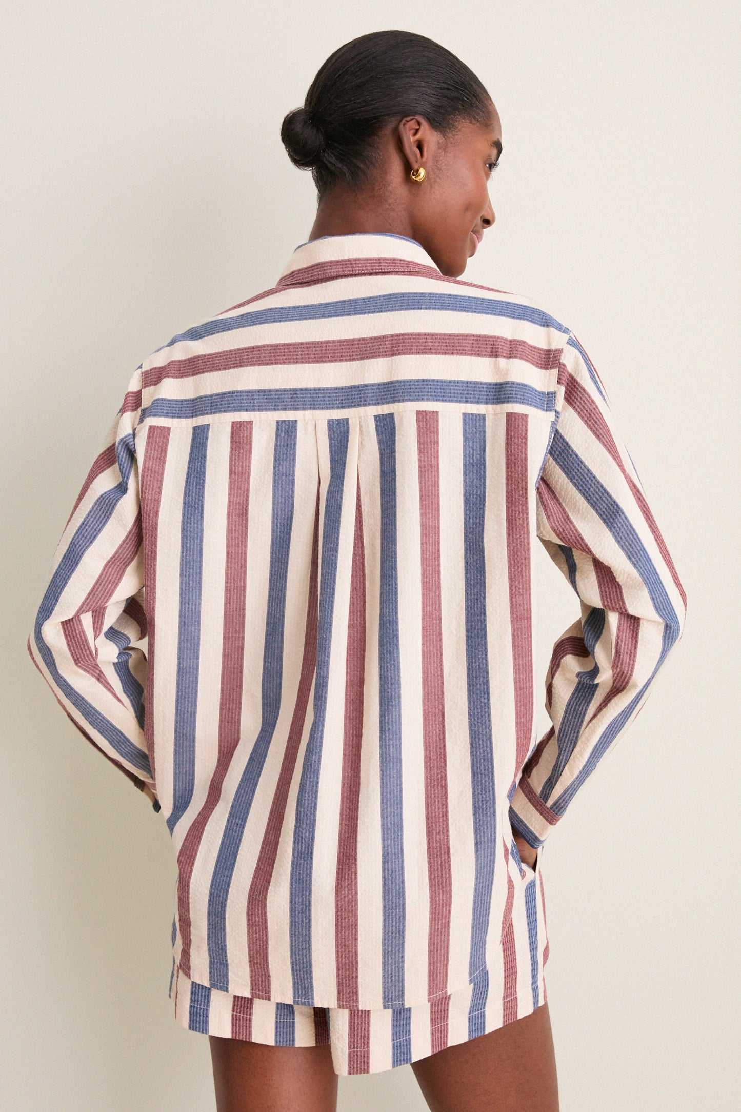 Boardwalk Stripe Seersucker Nadine Button Down