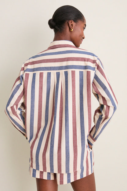 Boardwalk Stripe Seersucker Nadine Button Down