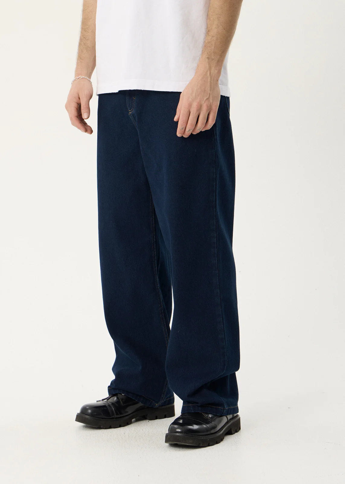 AFENDS Mens Pablo - Denim Baggy Jean - Ink