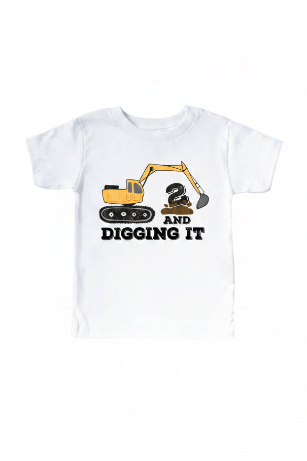 Digging My Age Kids Graphic Tee | White
