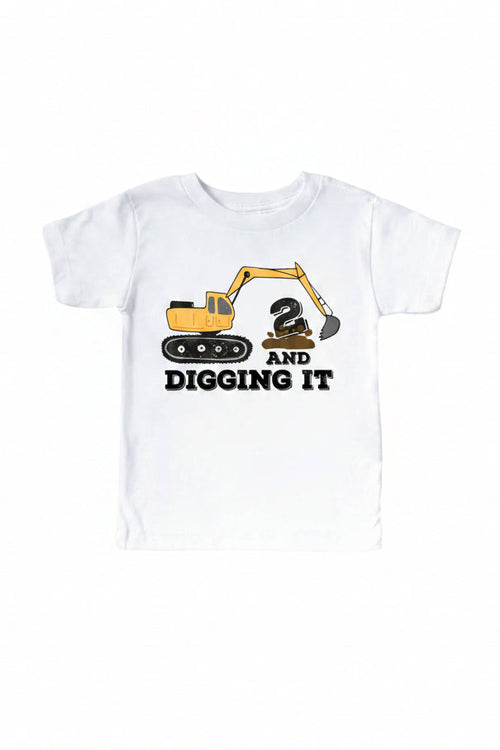 Digging My Age Kids Graphic Tee | White