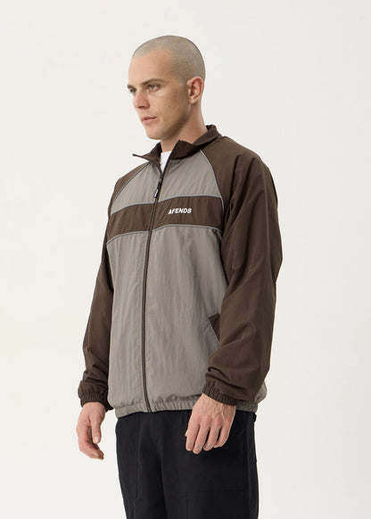 AFENDS Mens Spicy - Sports Spray Jacket - Olive