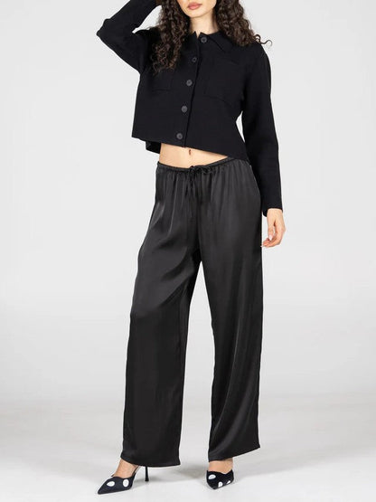 C'EST MOI Straight Leg Satin Pant