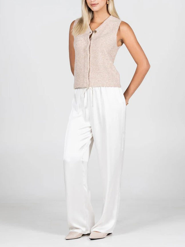 C'EST MOI Straight Leg Satin Pant