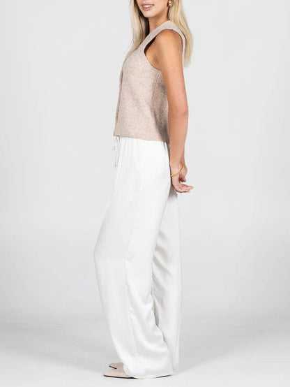 C'EST MOI Straight Leg Satin Pant