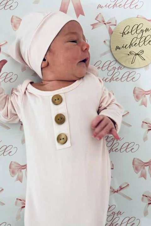 Personalized Baby Name Wood Announcement | Simple Bow
