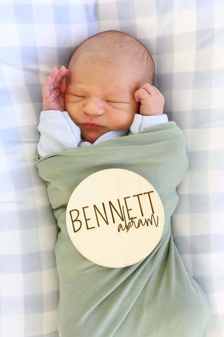 Personalized Baby Name Wood Announcement | Block