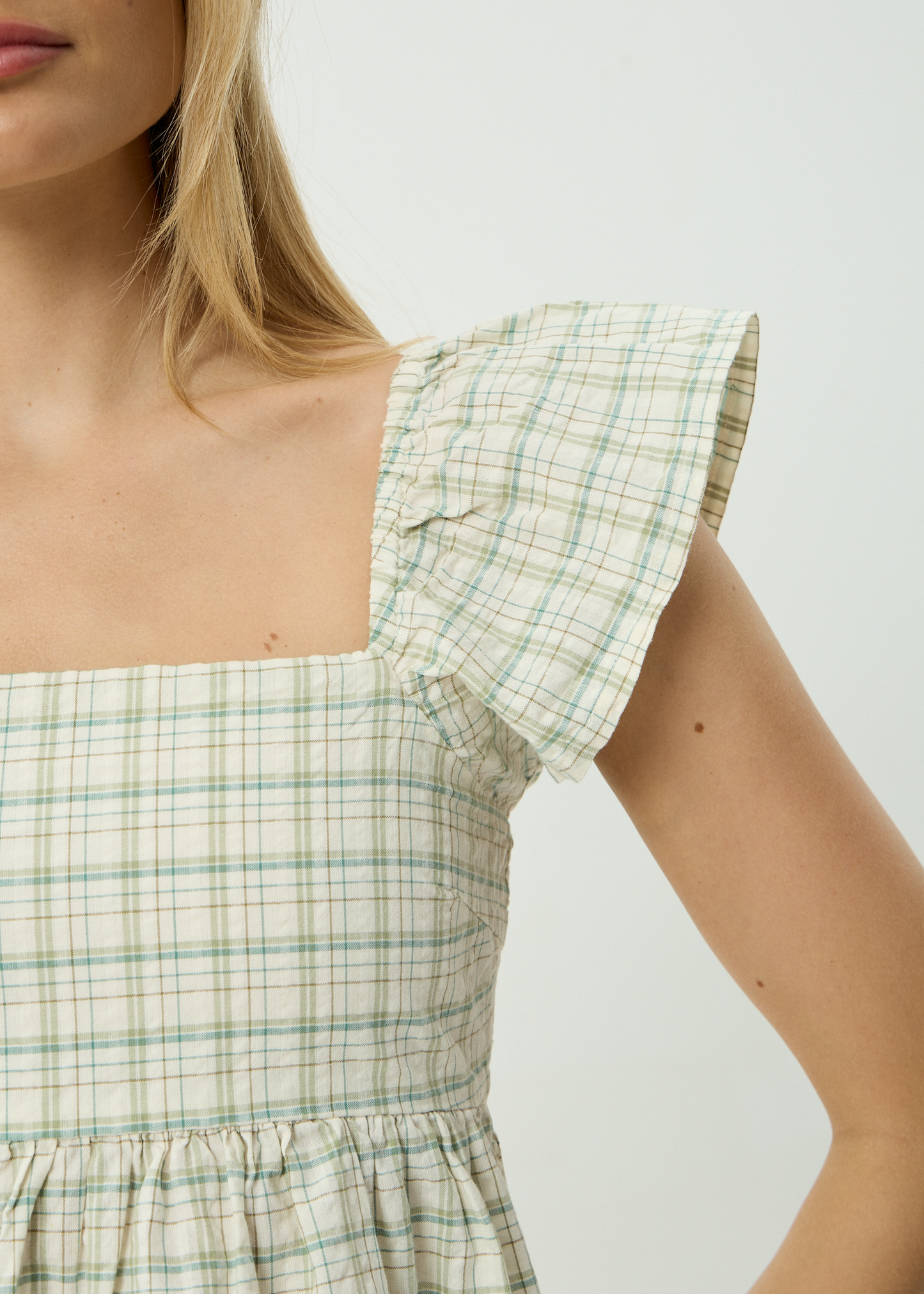 AFENDS Womens Drew - Seersucker Top - Boa Check