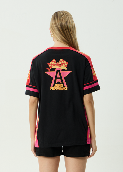 AFENDS Womens Dolphin Derby - Oversized Tee - Black