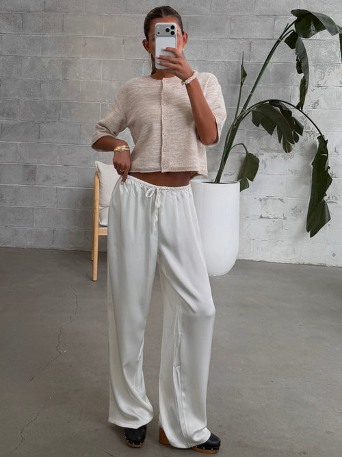 C'EST MOI Straight Leg Satin Pant