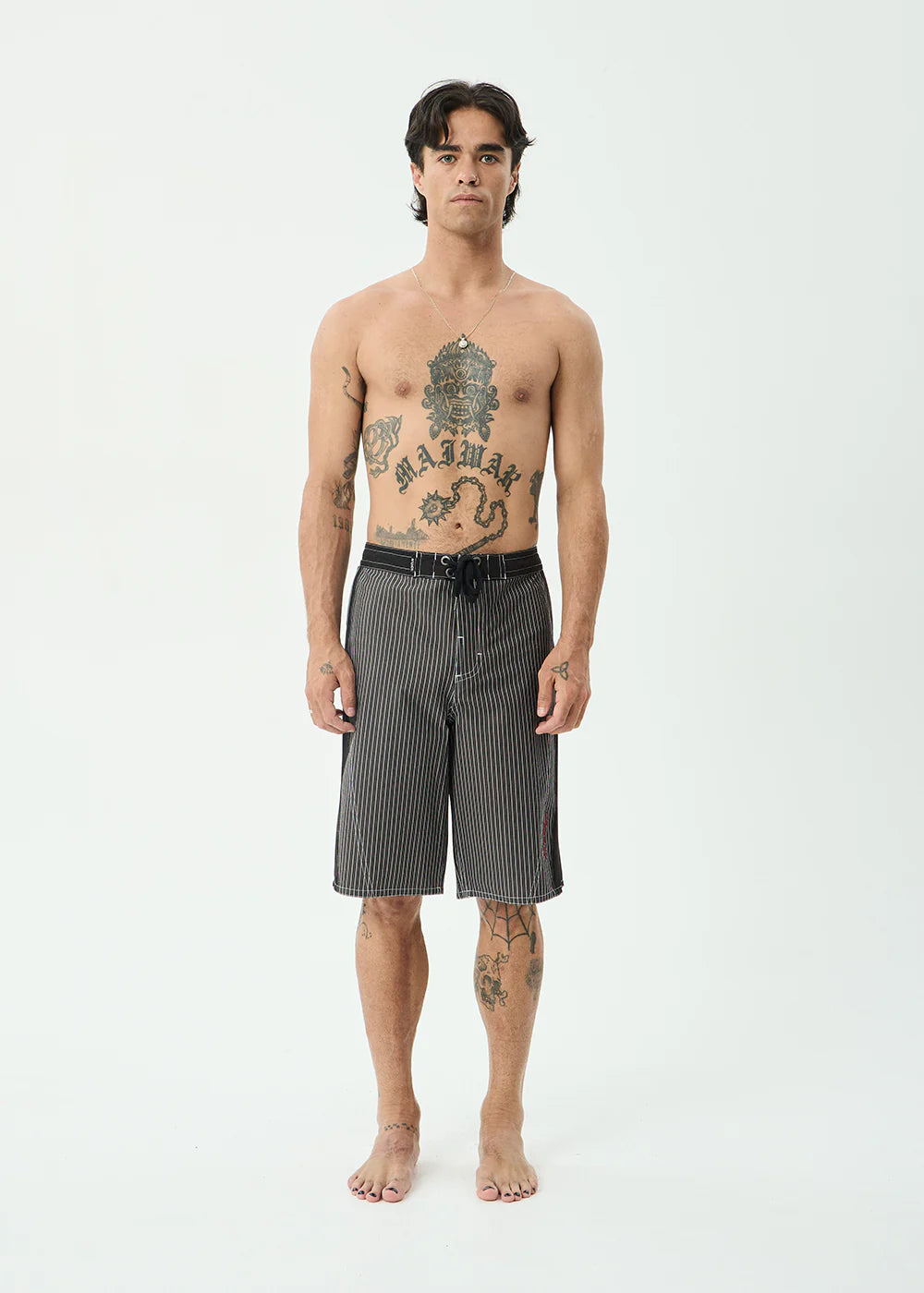 AFENDS Mens Forum - Surf Related V2 Boardshort 22" - Black Stripe