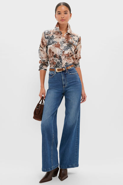 Brown Suede and Gold Phoenix Belt
