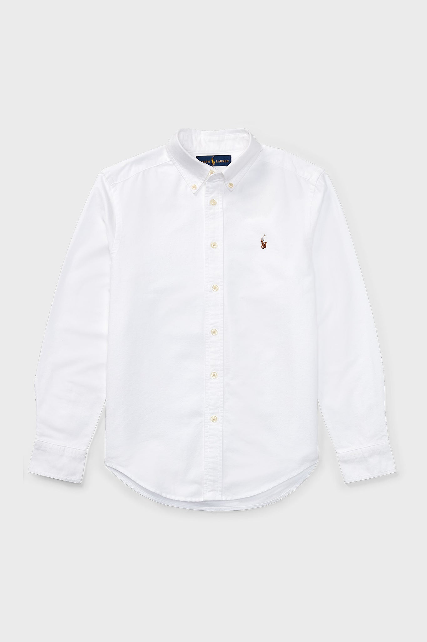 Boys White Long-Sleeve Oxford Button-Down Sportshirt