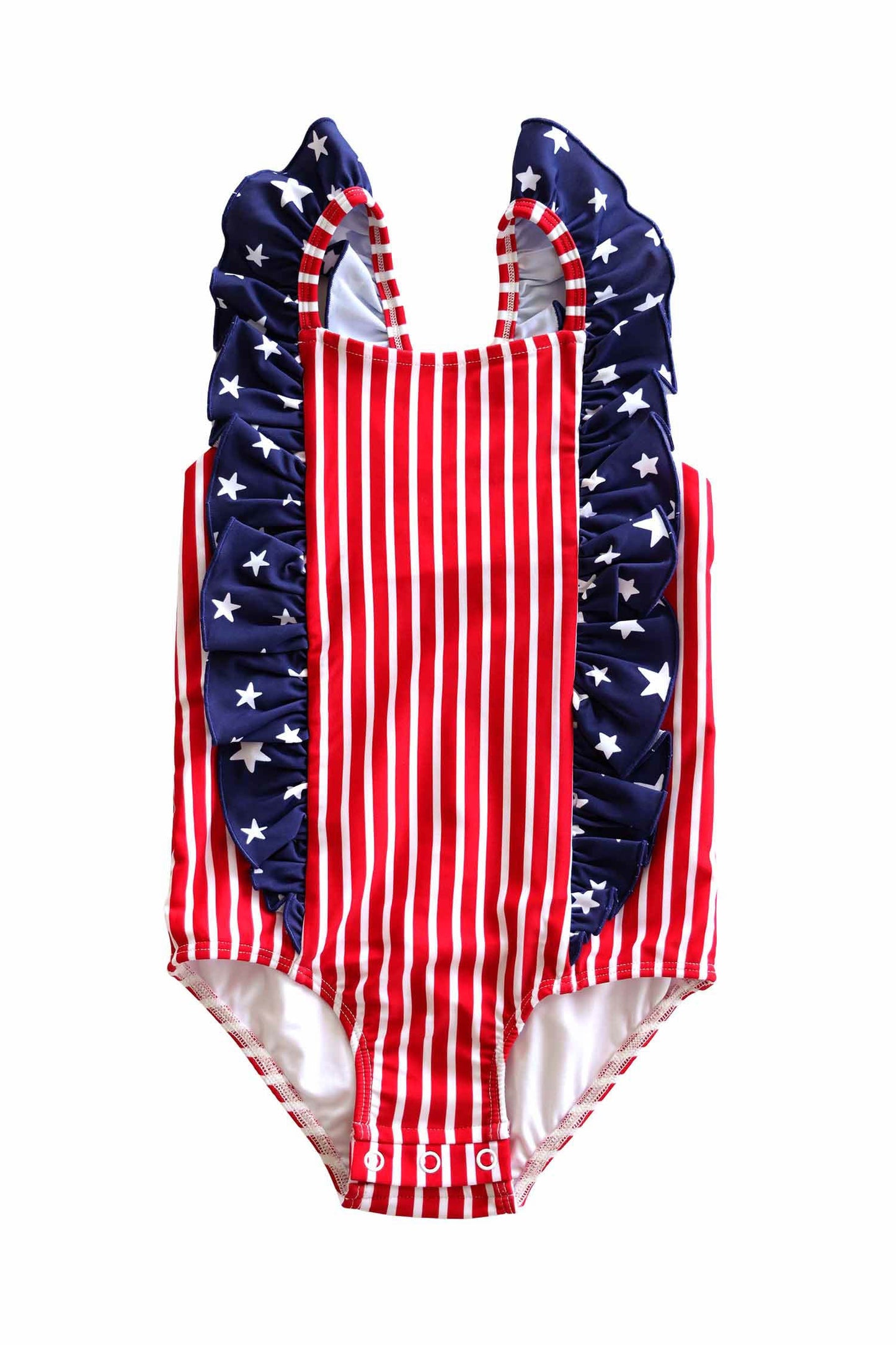 Double Ruffle Bow Back One Piece | Stars & Stripes Party