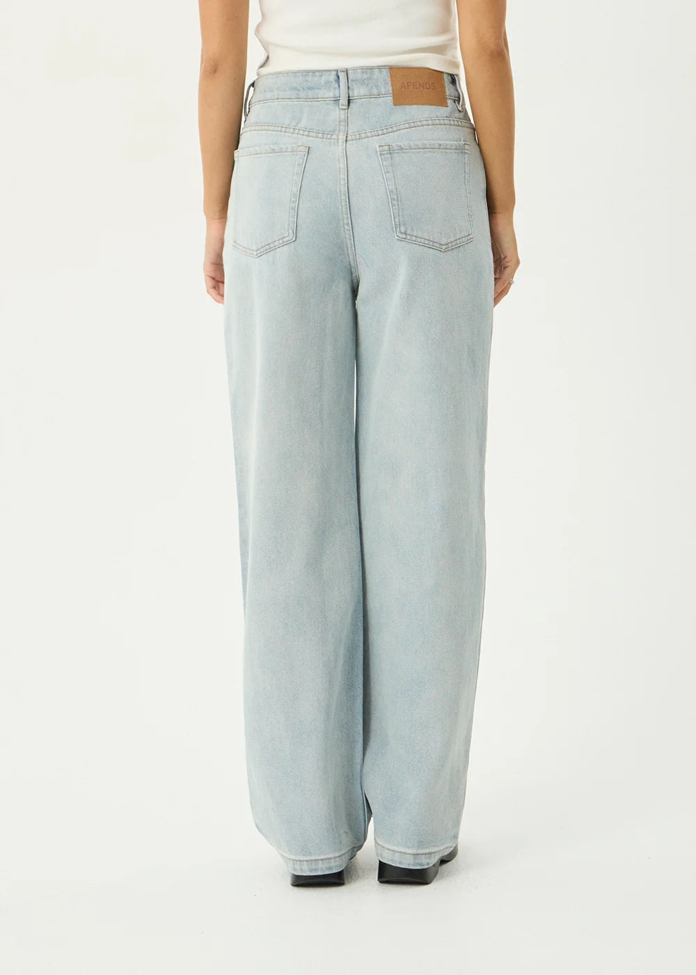 AFENDS Womens Bella - Denim Wide Leg Jean - Stone Blue